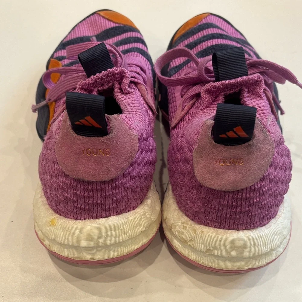 Vibrant Lilac and Black Sneakers with Orange Accents Trae 2 Basketball Sneakers